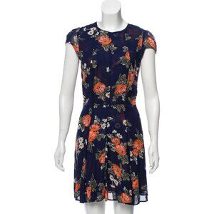 Reformation dark blue floral mini dress size 4 EUC